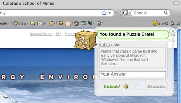 a puzzle crate on mines.edu
